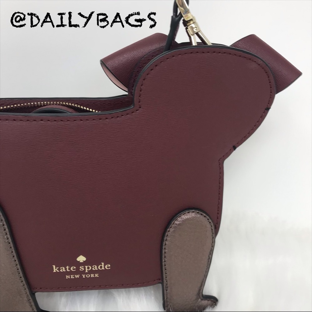 KATE SPADE DOG CROSSBODY PUP FLOWER BROWN. - Picture 7 of 8